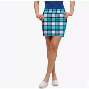 Loudmouth teal plaid golf skort Size 12